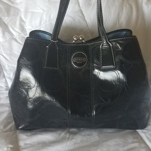 Coach handbag, black leather excellent condition